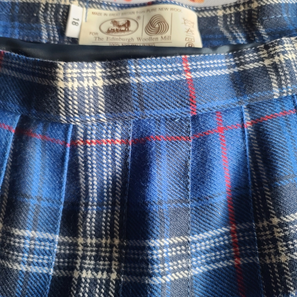 Edinburgh Woollen Mill Blue Plaid Skirt
